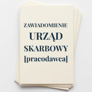 ZAWIADOMIENIE URZĄD SKARBOWY - PRACODAWCA
